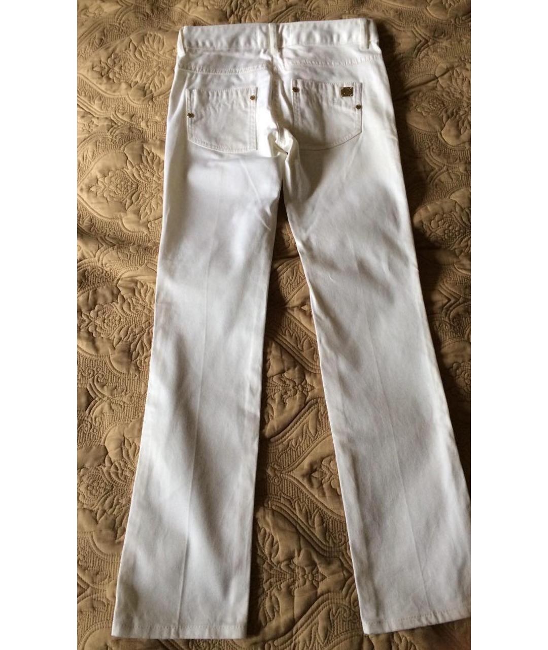 ROBERTO CAVALLI Белые хлопковые прямые джинсы, фото 3