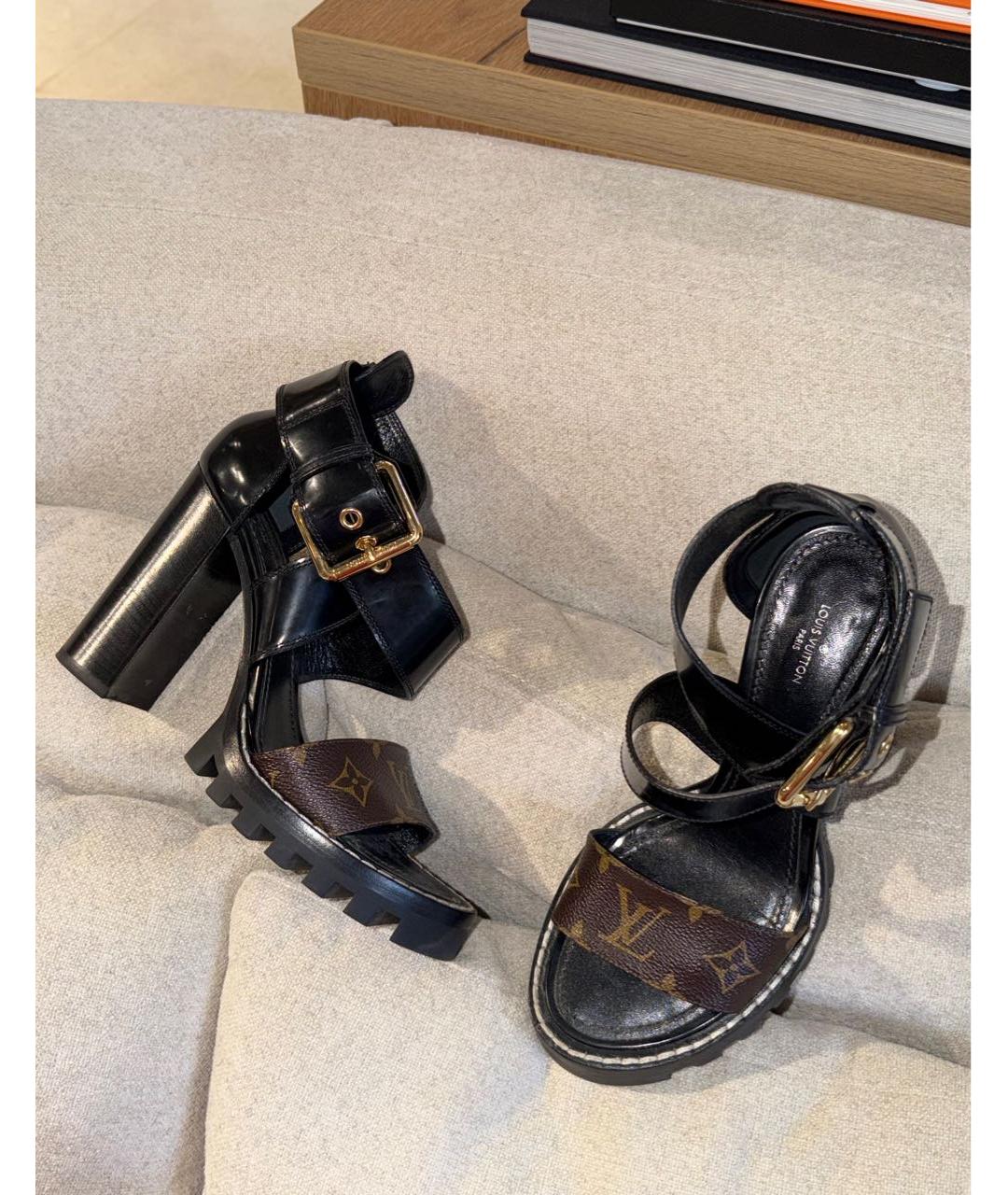 LOUIS VUITTON Мульти кожаные босоножки, фото 3