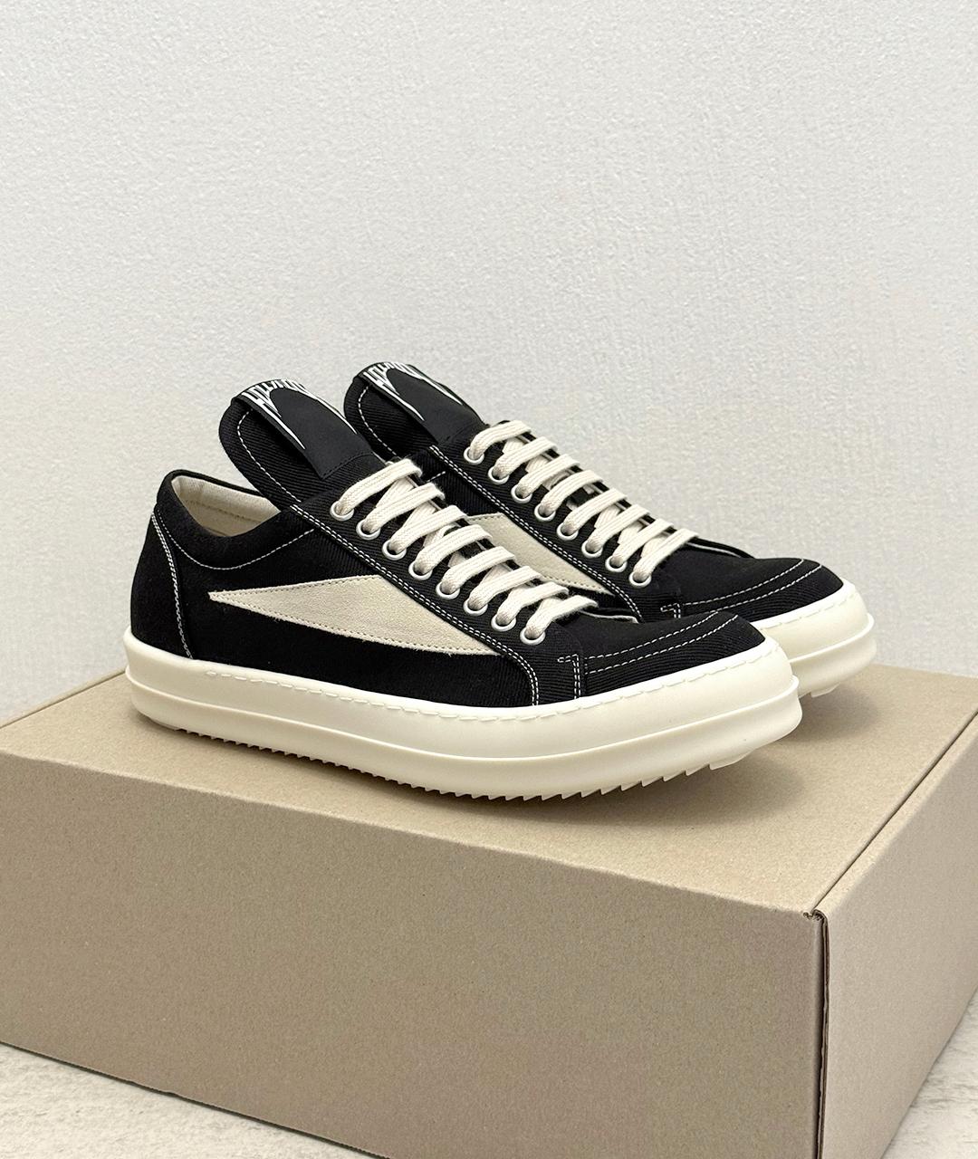 RICK OWENS Черные текстильные кеды, фото 2