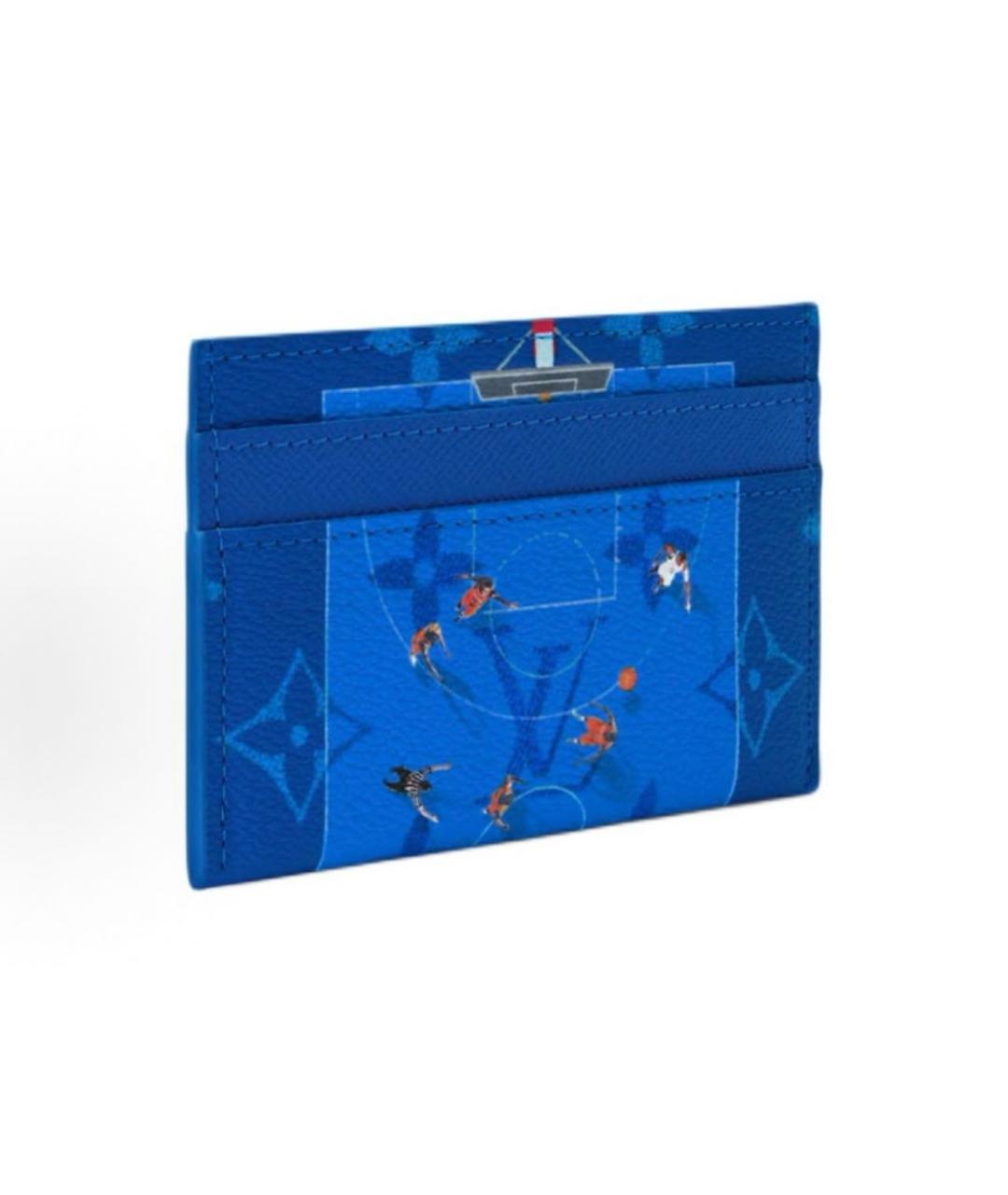 LOUIS VUITTON Синий кожаный кардхолдер, фото 2