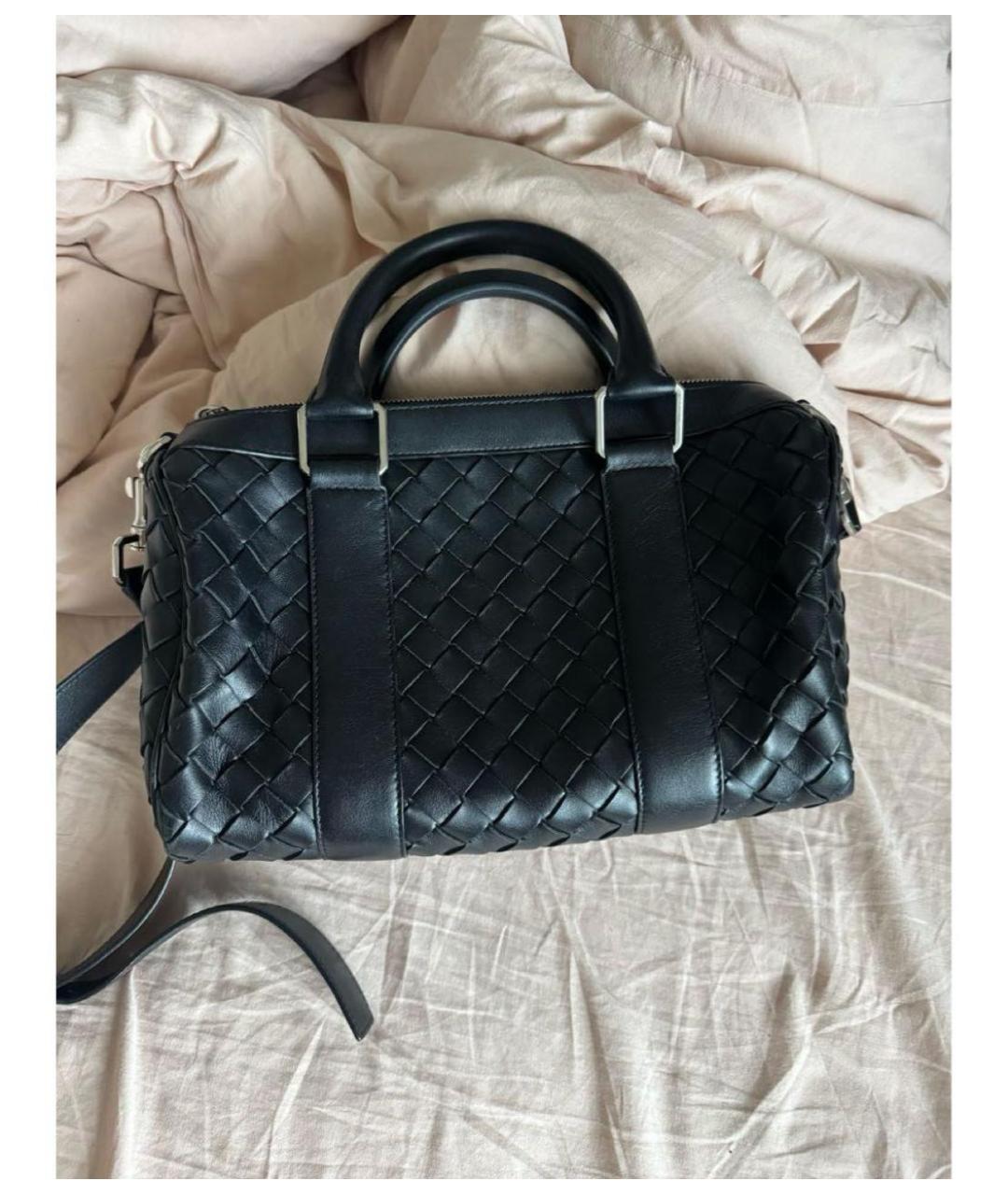 BOTTEGA VENETA Черная кожаная сумка тоут, фото 4