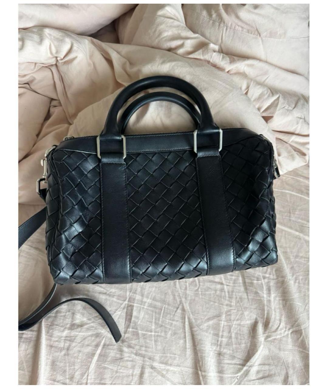 BOTTEGA VENETA Черная кожаная сумка тоут, фото 3