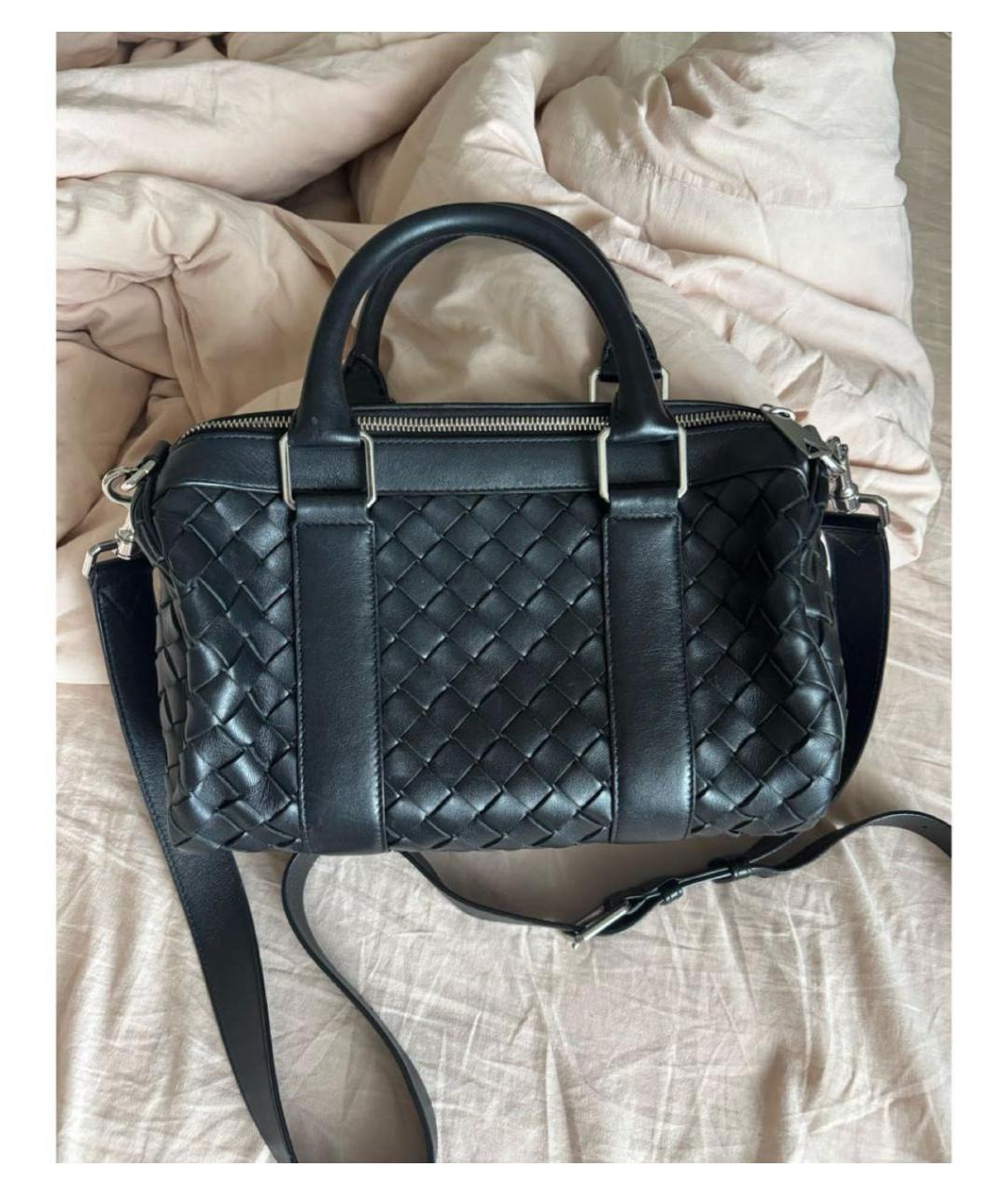 BOTTEGA VENETA Черная кожаная сумка тоут, фото 2