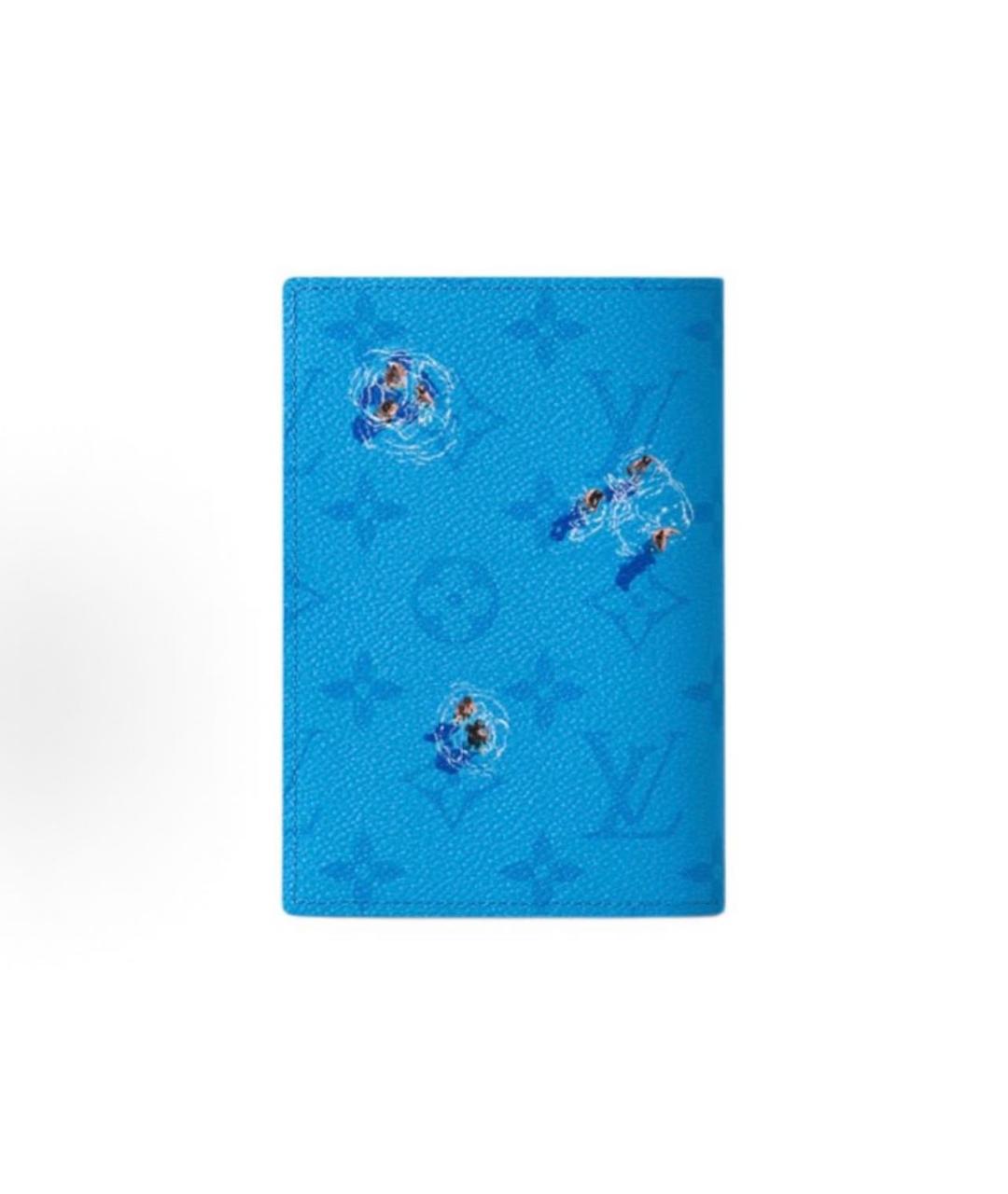 LOUIS VUITTON Синий кожаный кардхолдер, фото 3