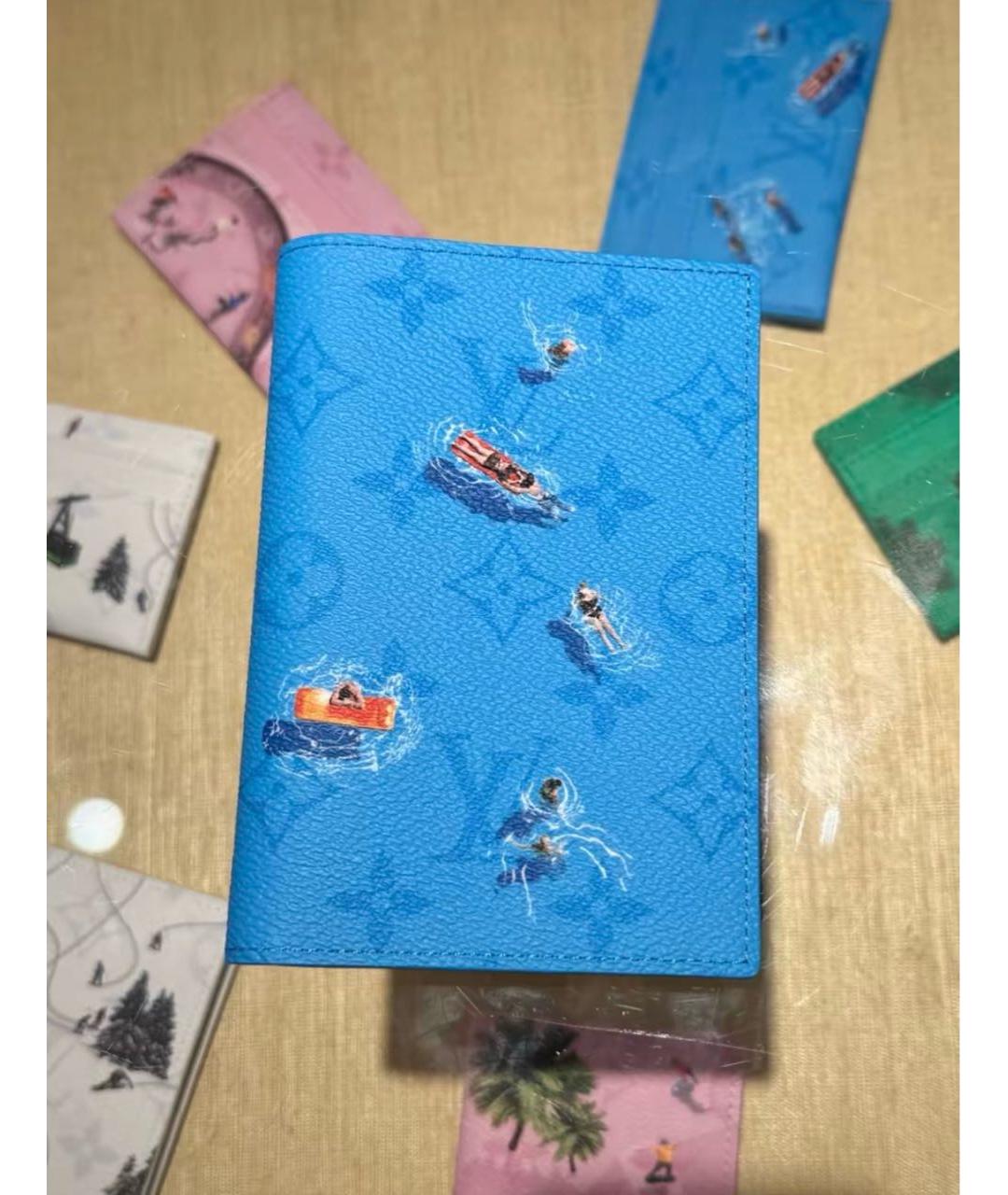 LOUIS VUITTON Синий кожаный кардхолдер, фото 5