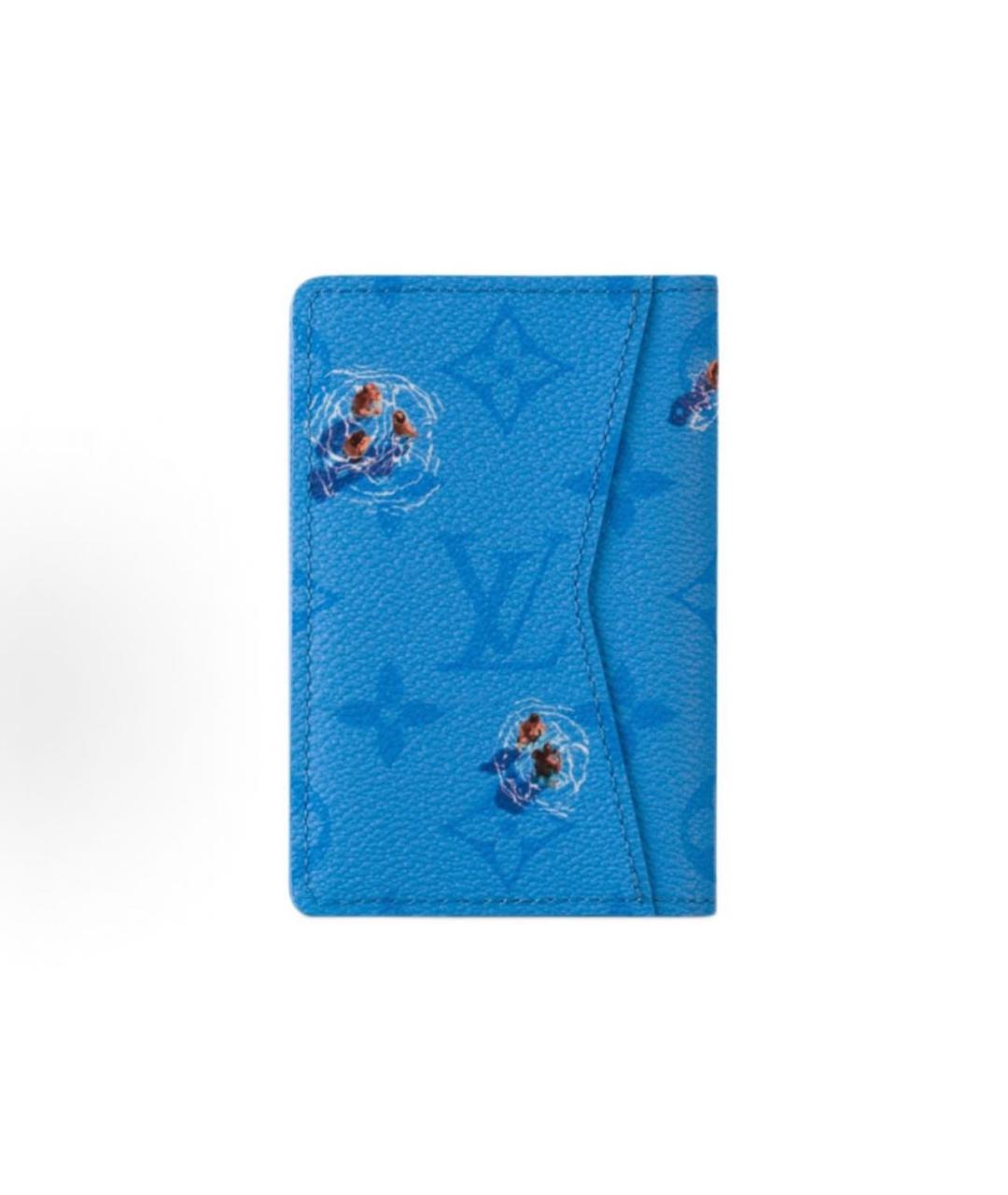 LOUIS VUITTON Синий кожаный кардхолдер, фото 3