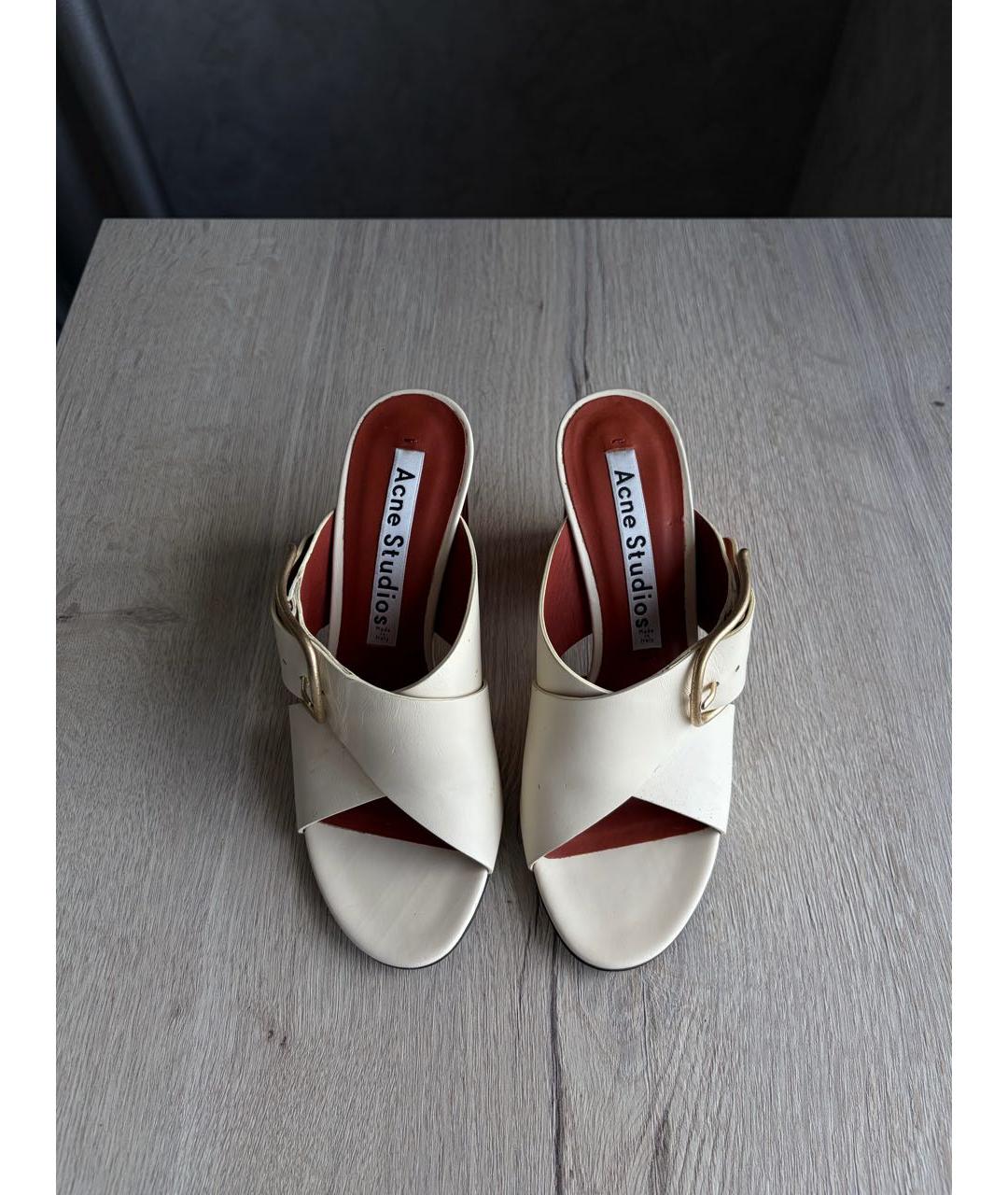 ACNE STUDIOS Белые кожаные туфли, фото 2