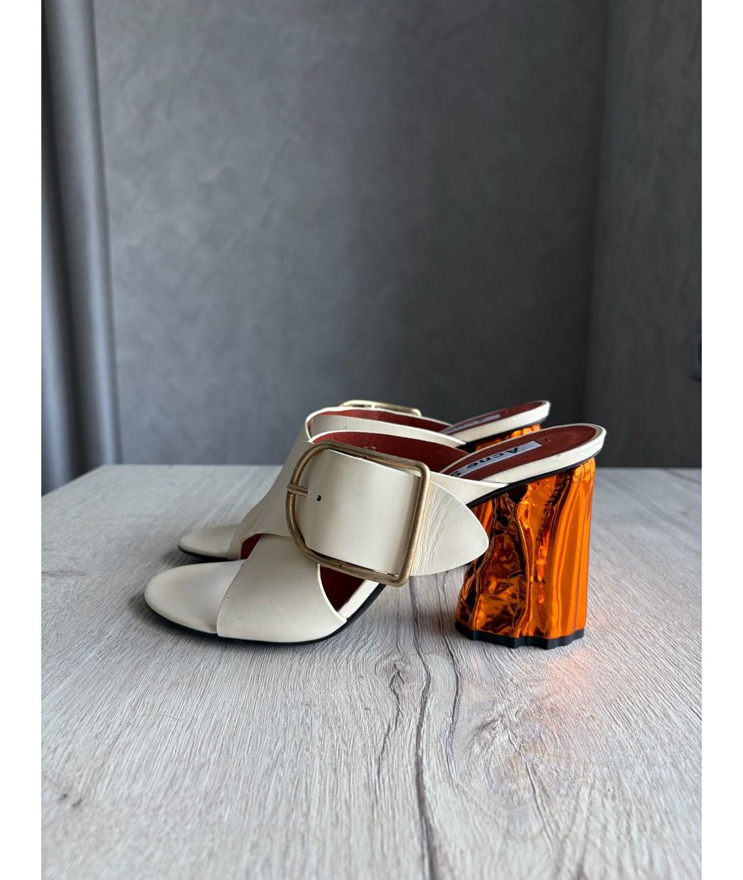 ACNE STUDIOS Белые кожаные туфли, фото 9