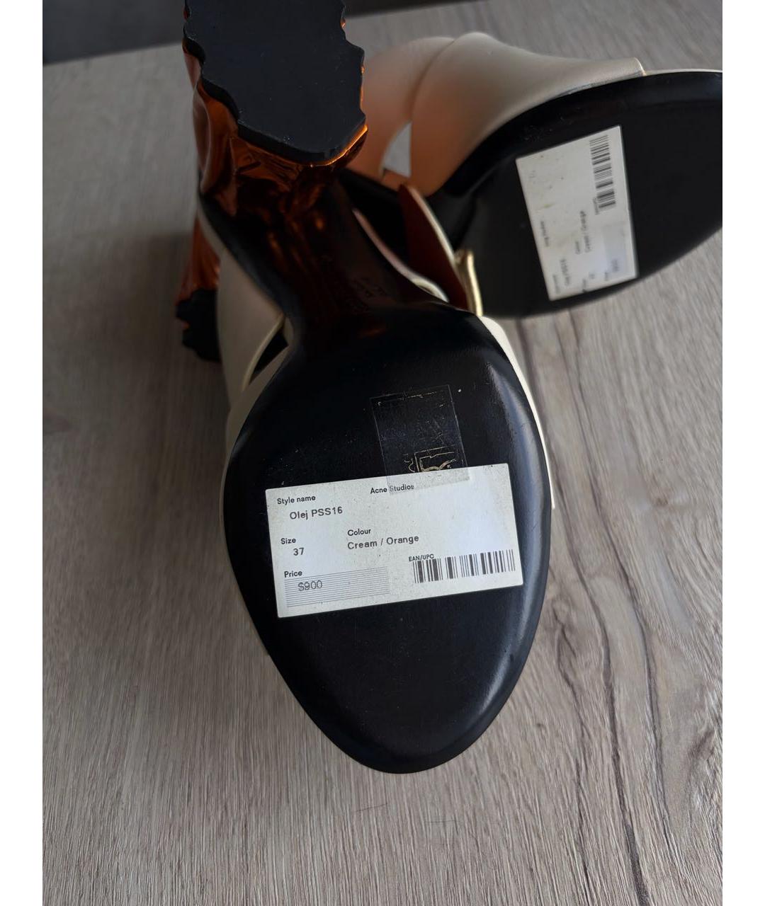 ACNE STUDIOS Белые кожаные туфли, фото 6