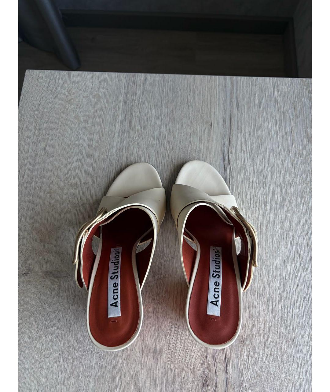 ACNE STUDIOS Белые кожаные туфли, фото 3