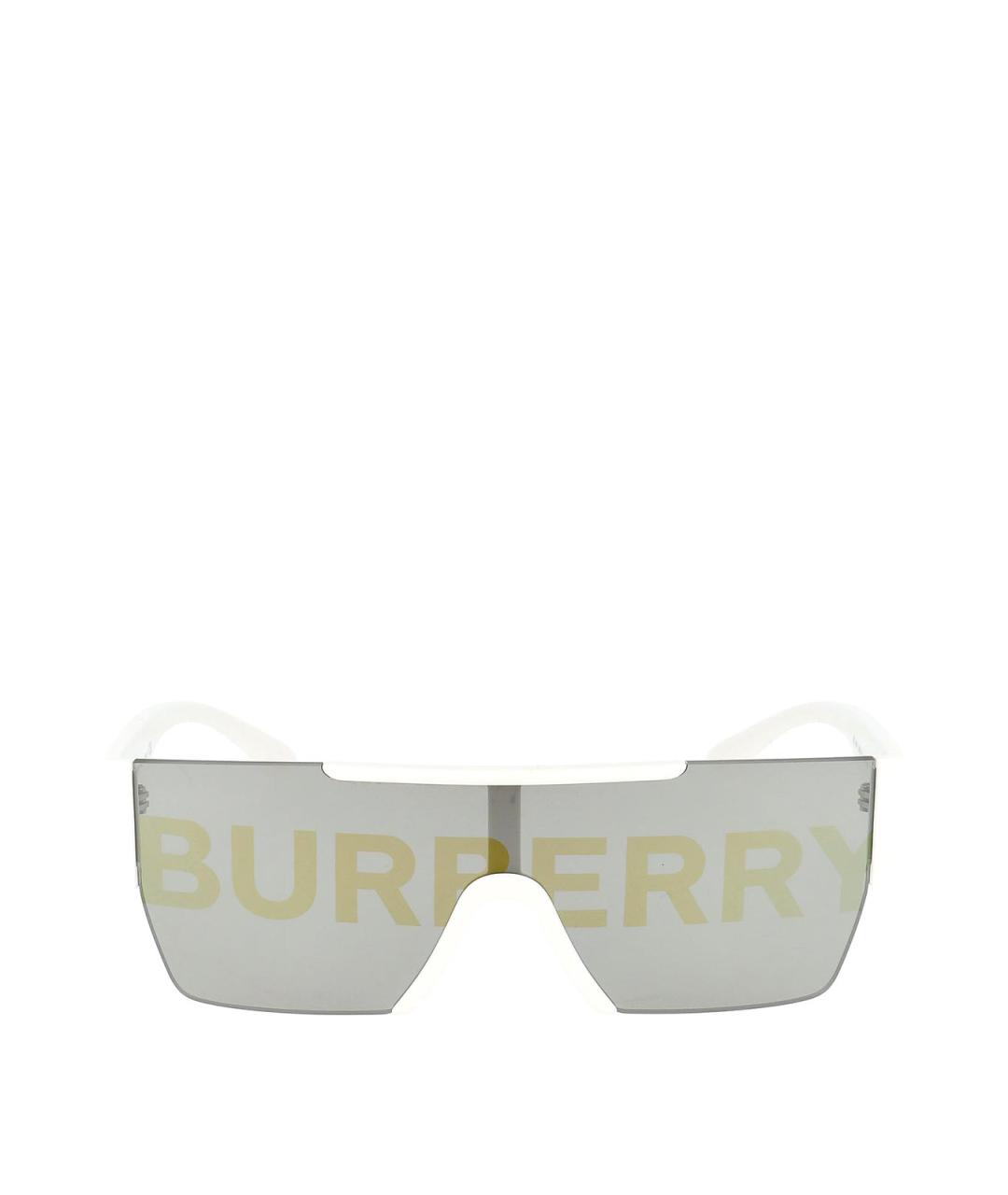 BURBERRY Белые пластиковые солнцезащитные очки, фото 2