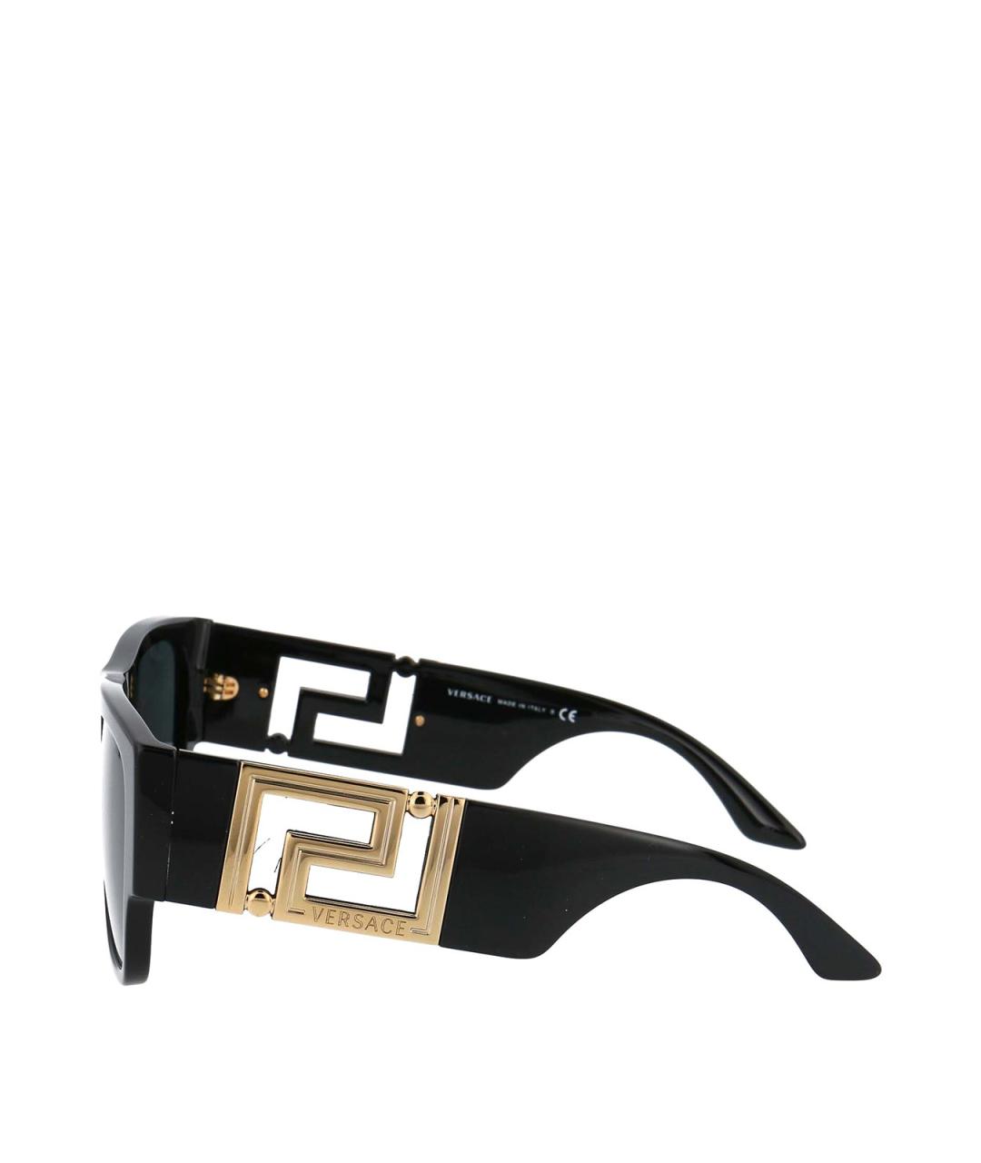 VERSACE Черные пластиковые солнцезащитные очки, фото 3
