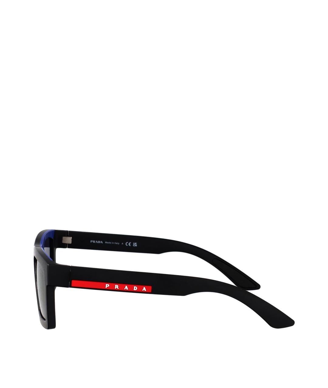 PRADA Черные пластиковые солнцезащитные очки, фото 3