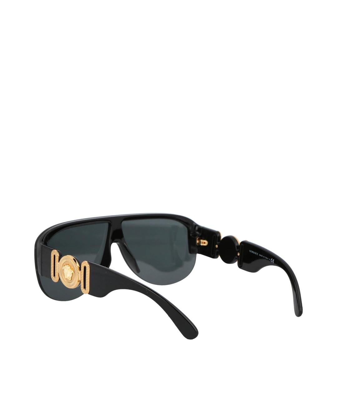 VERSACE Черные пластиковые солнцезащитные очки, фото 4