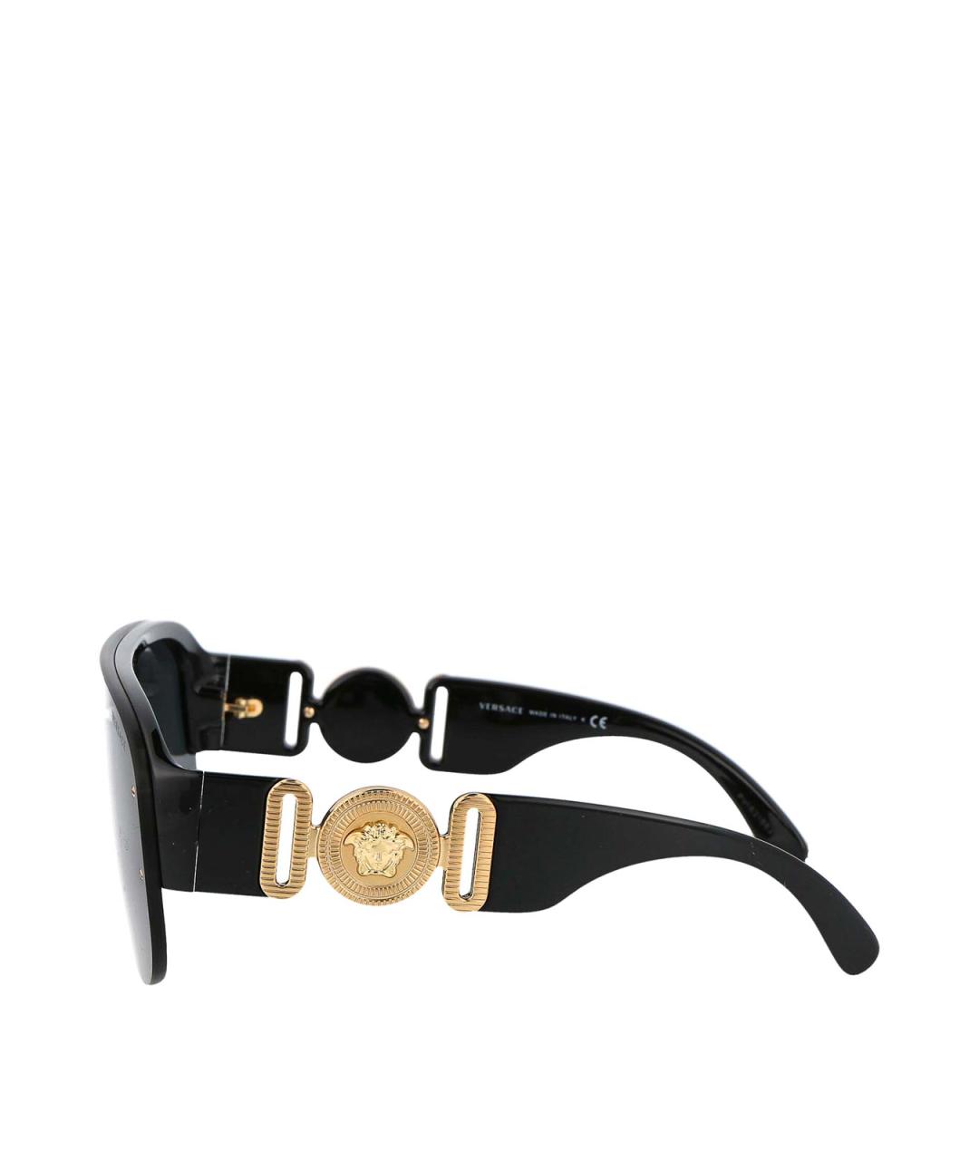 VERSACE Черные пластиковые солнцезащитные очки, фото 3