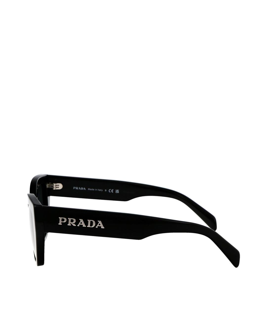PRADA Черные пластиковые солнцезащитные очки, фото 3