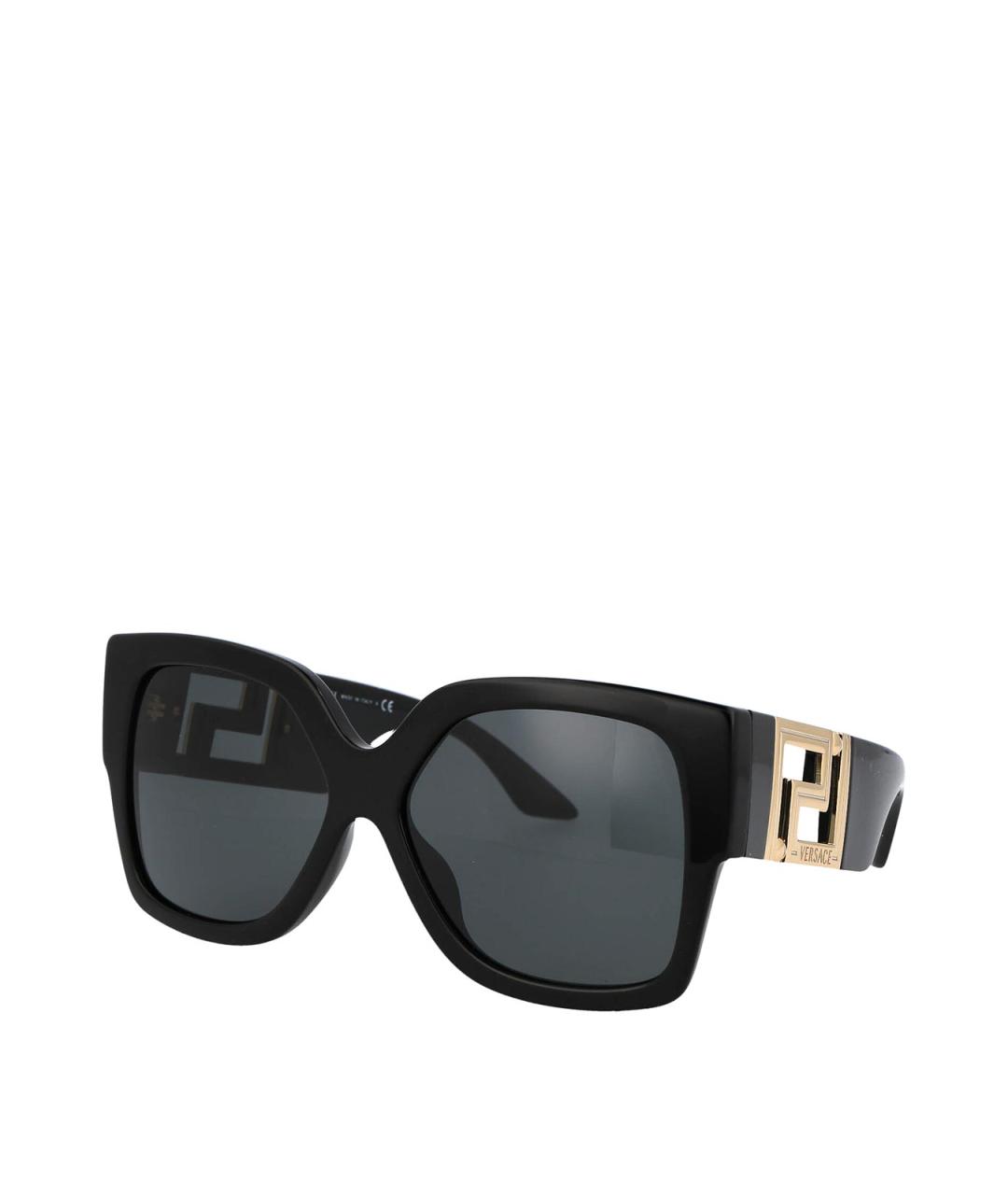 VERSACE Черные пластиковые солнцезащитные очки, фото 1
