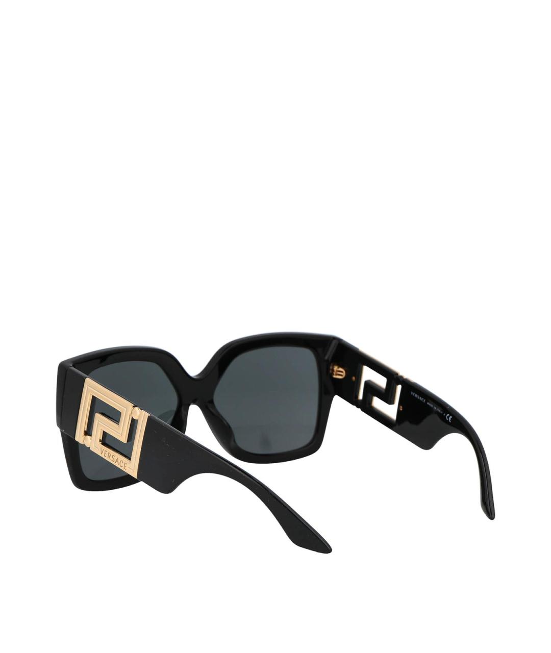 VERSACE Черные пластиковые солнцезащитные очки, фото 4
