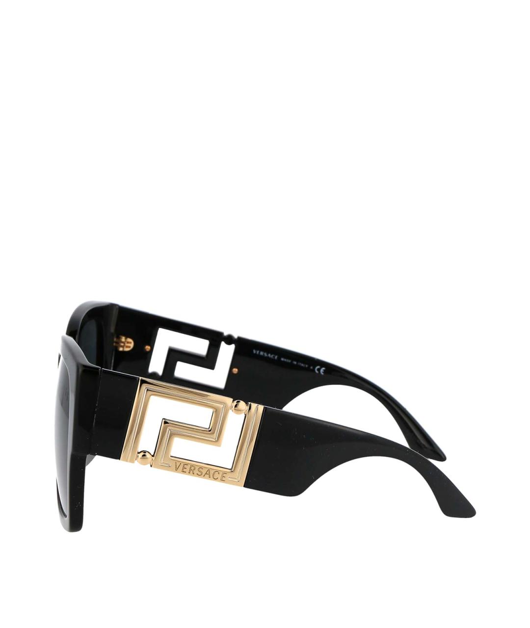 VERSACE Черные пластиковые солнцезащитные очки, фото 3