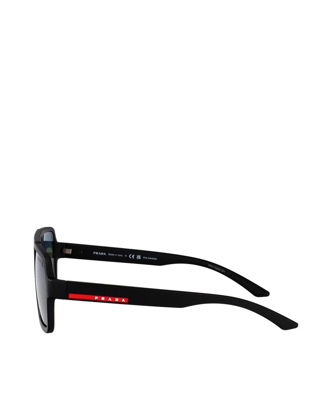PRADA Черные пластиковые солнцезащитные очки, фото 3