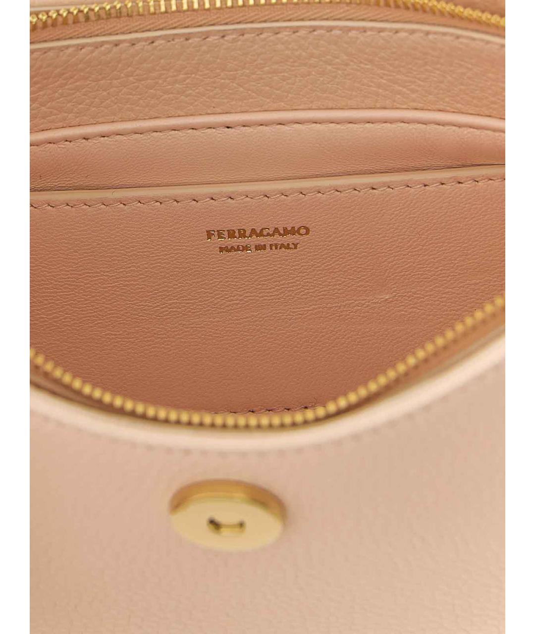 FERRAGAMO Розовая кожаная сумка через плечо, фото 4