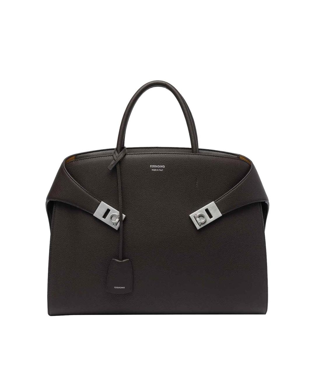 FERRAGAMO Коричневая кожаная сумка тоут, фото 1