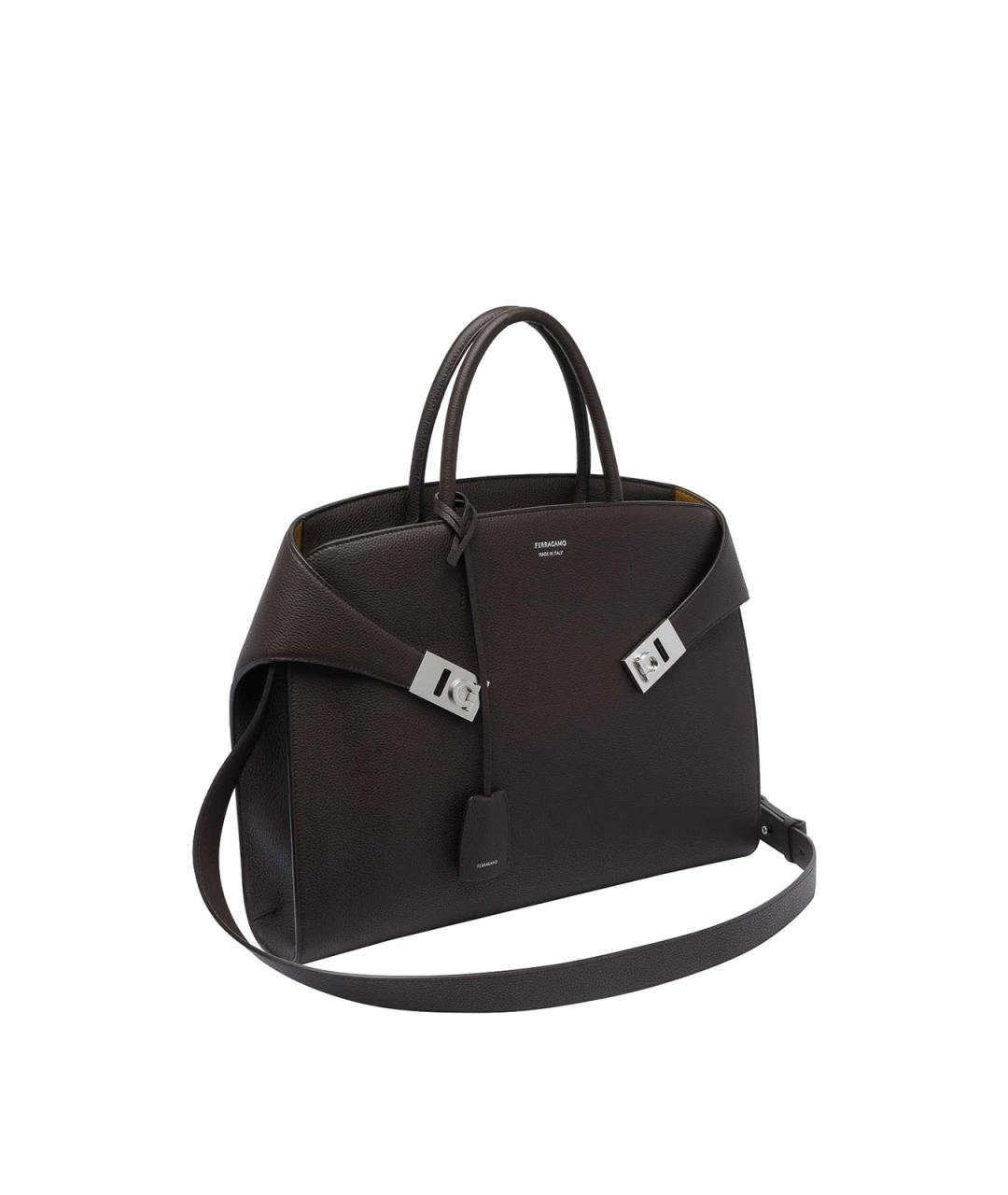 FERRAGAMO Коричневая кожаная сумка тоут, фото 2