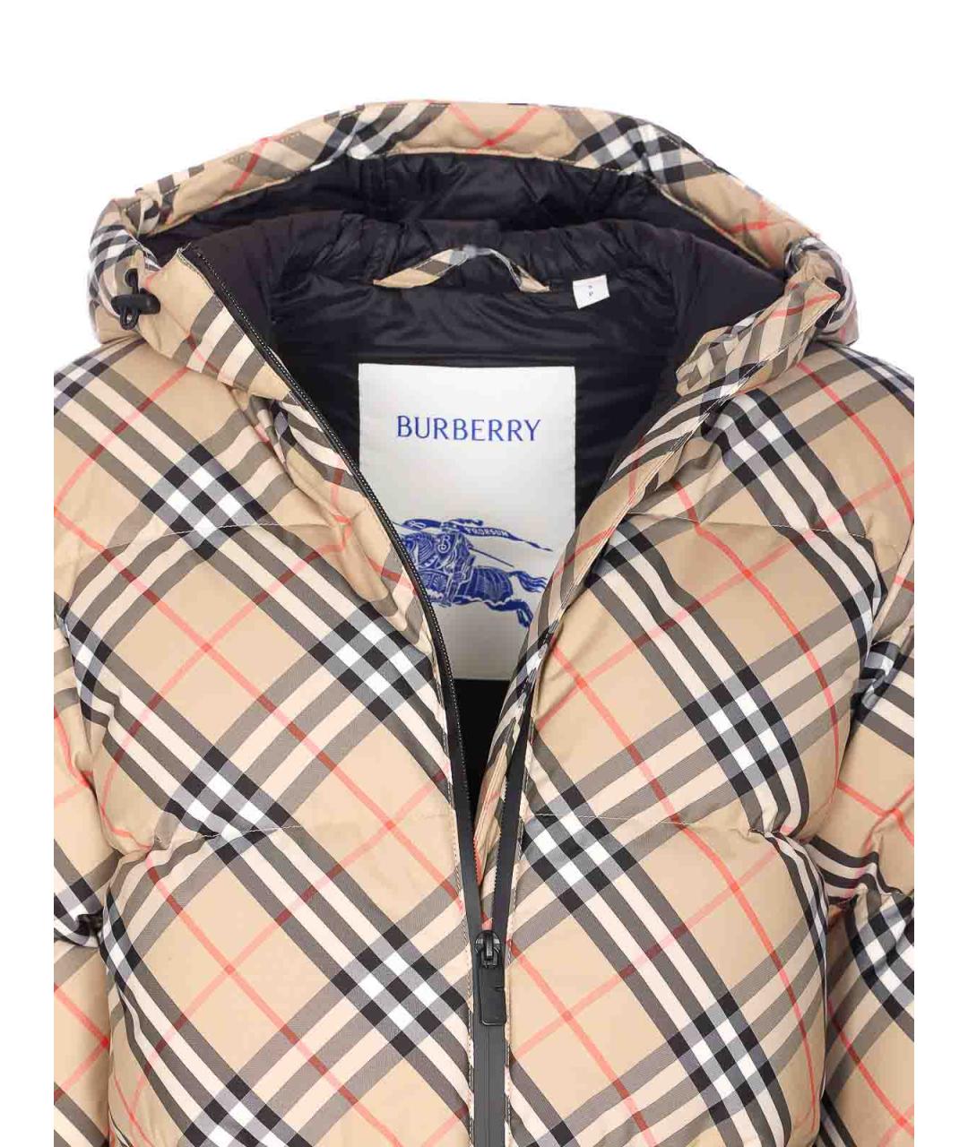 BURBERRY Бежевая полиамидовая куртка, фото 4