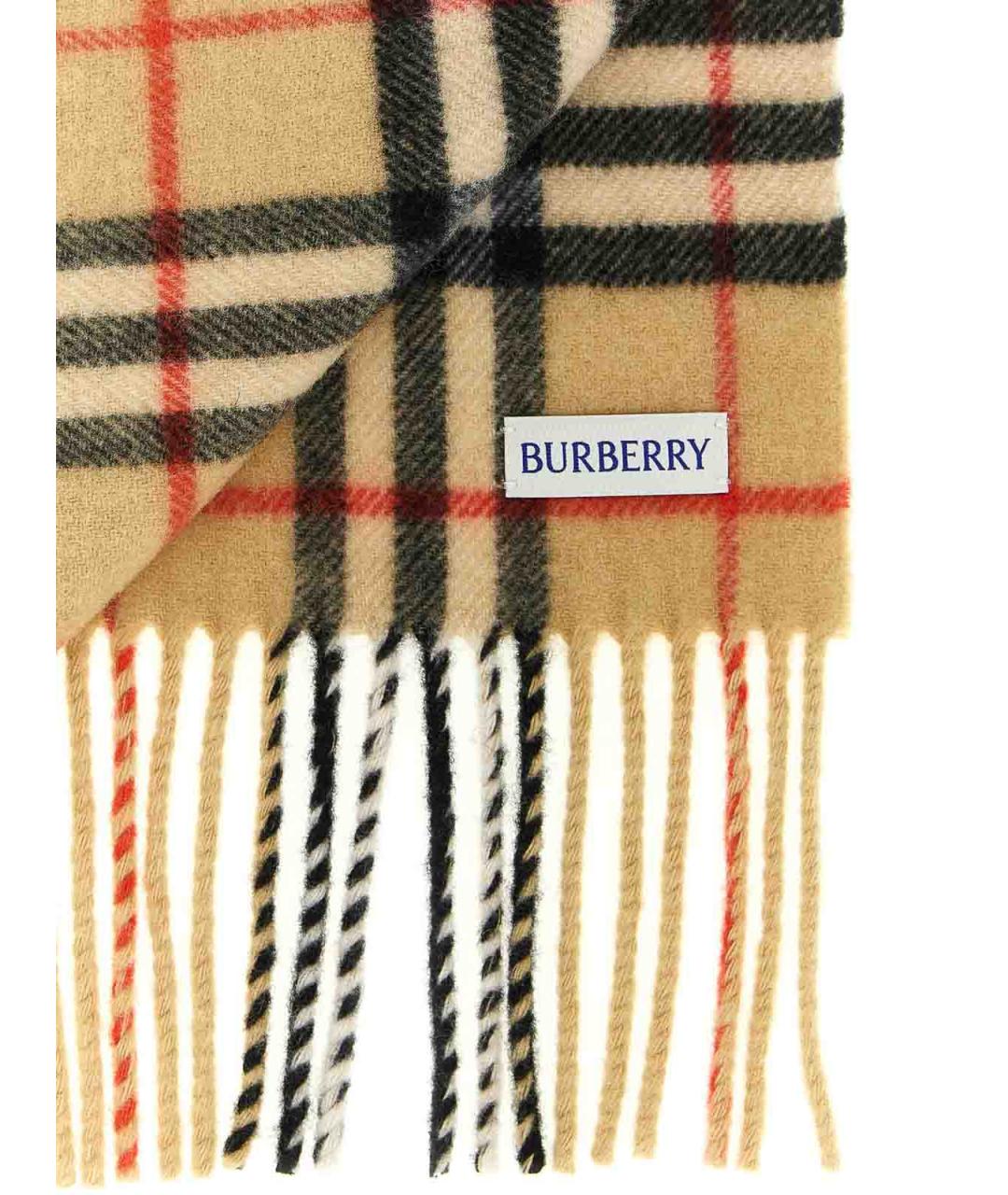 BURBERRY Бежевый кашемировый шарф, фото 3