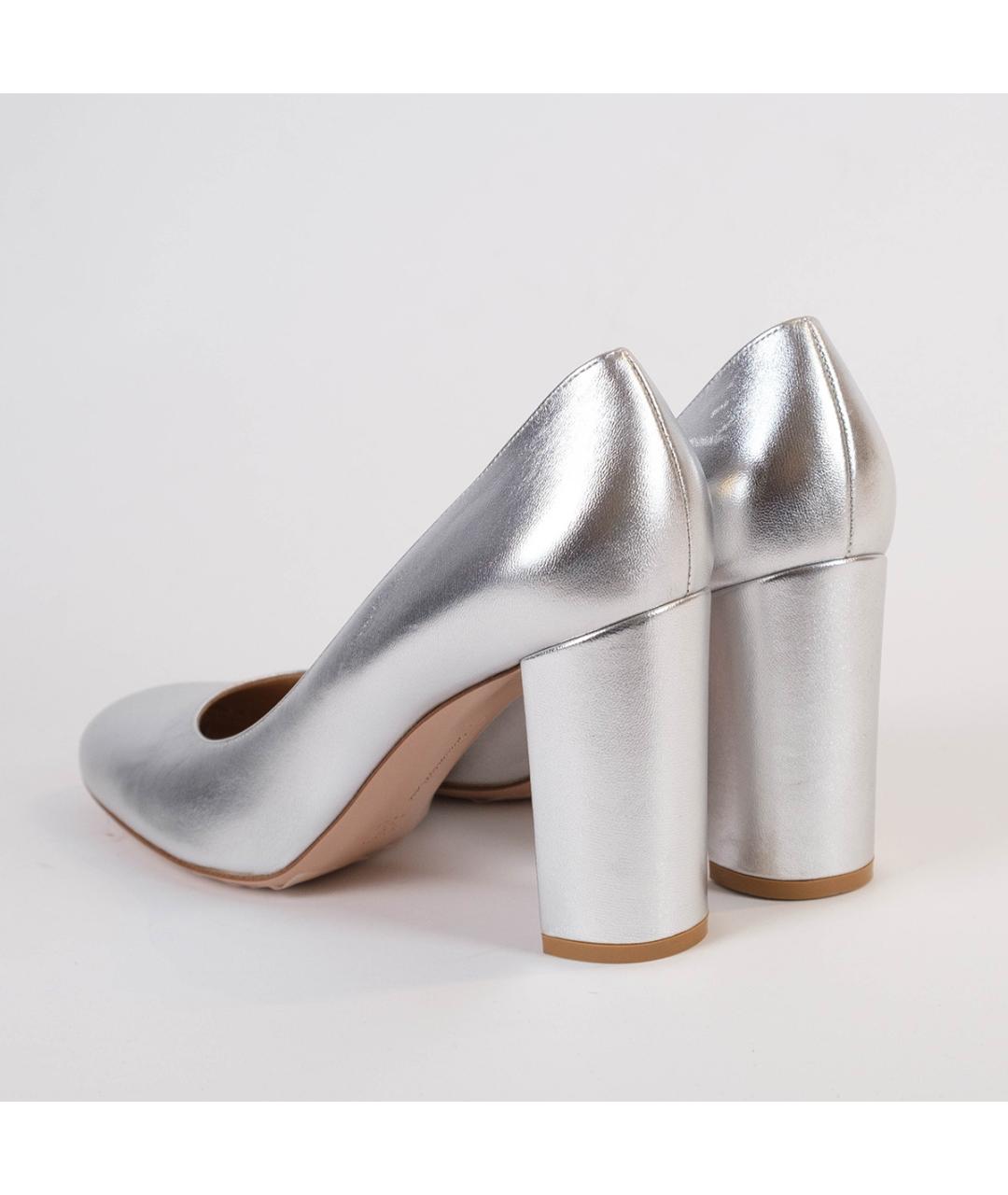 GIANVITO ROSSI Серебряные кожаные туфли, фото 7