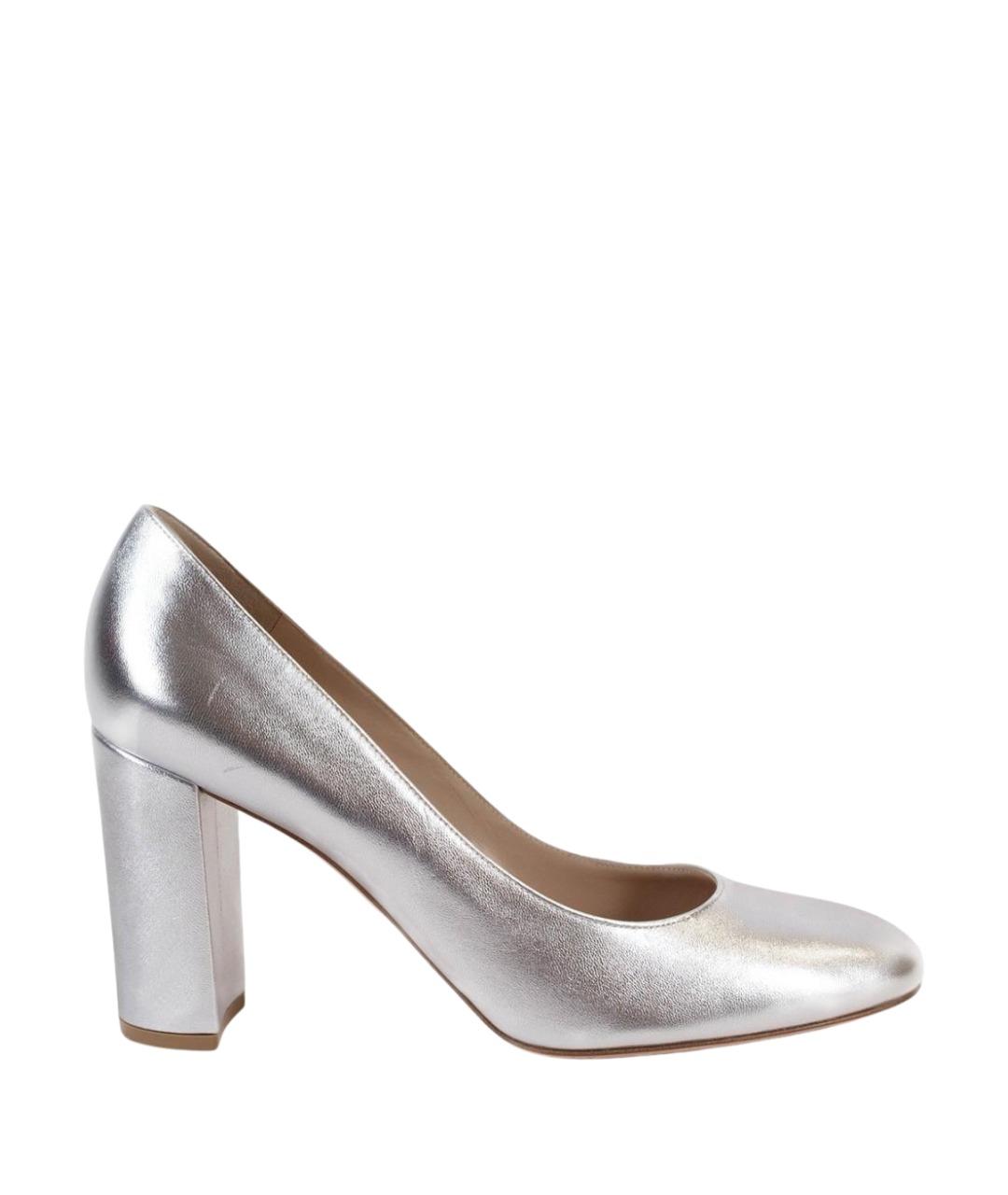 GIANVITO ROSSI Серебряные кожаные туфли, фото 1