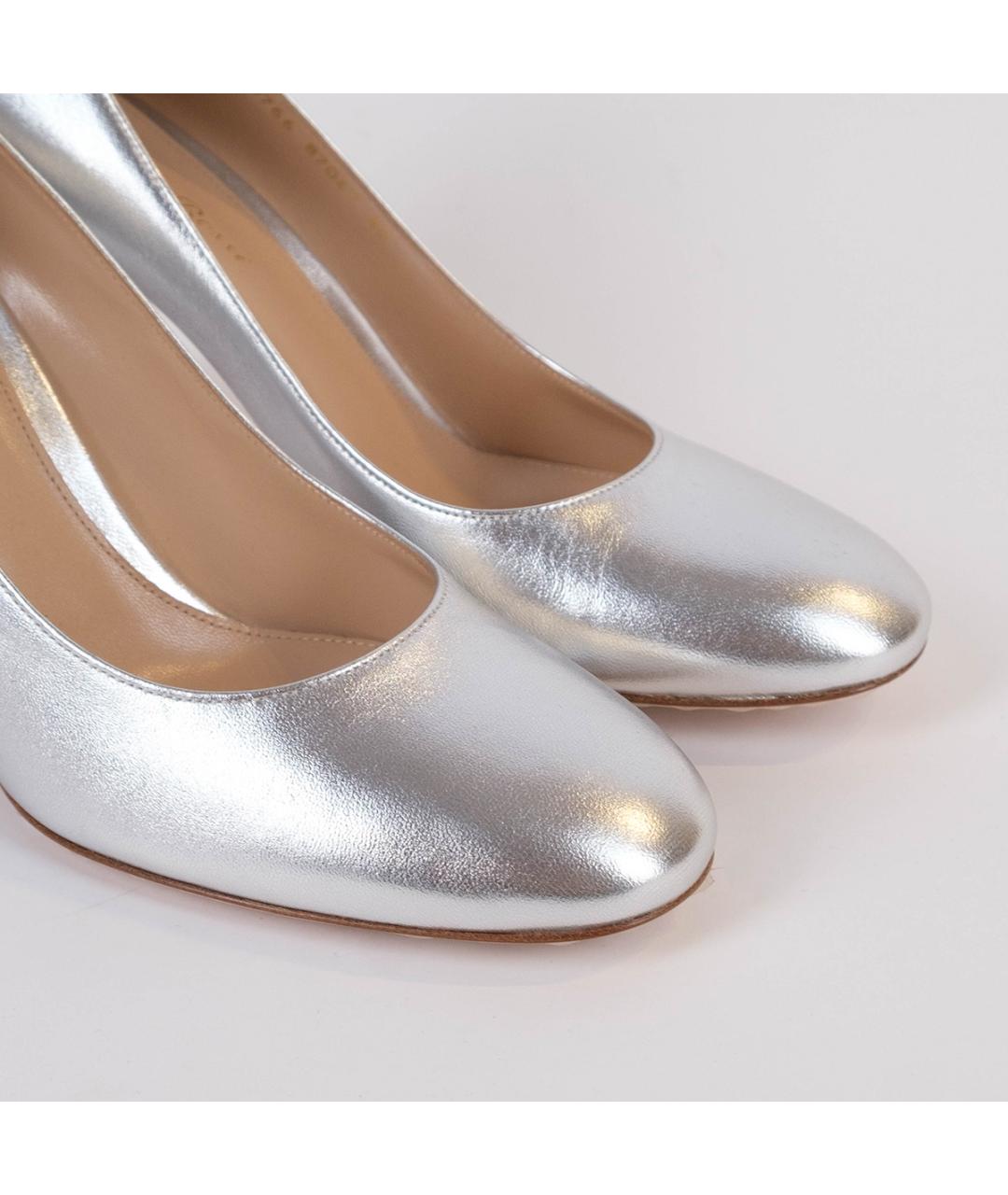 GIANVITO ROSSI Серебряные кожаные туфли, фото 4