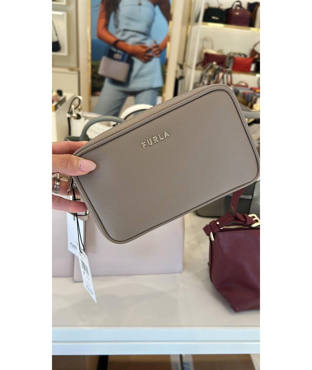 FURLA Бежевая кожаная сумка через плечо, фото 2
