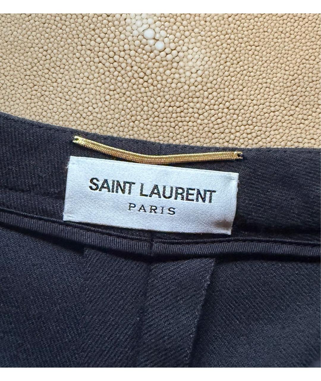 SAINT LAURENT Черные шерстяные шорты, фото 3