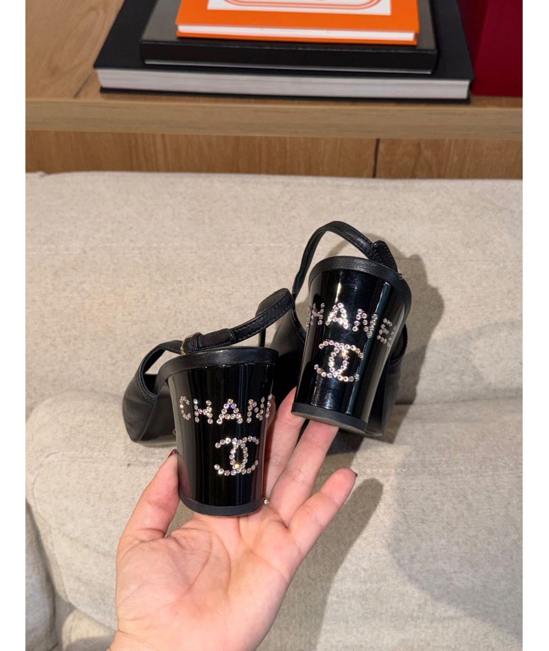 CHANEL Черные кожаные туфли, фото 3
