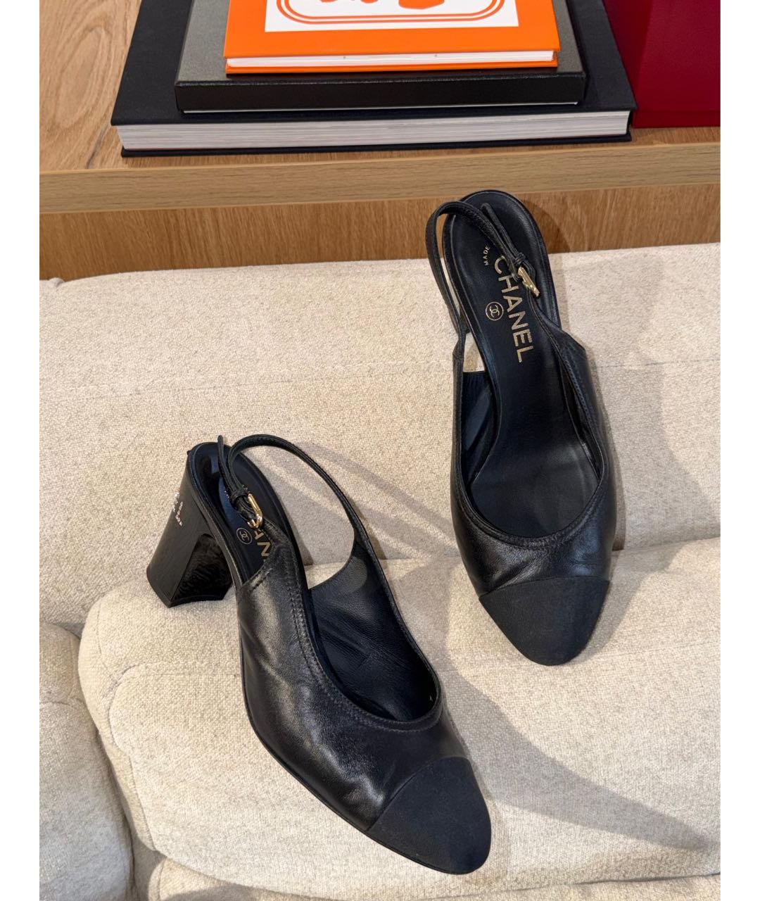 CHANEL Черные кожаные туфли, фото 2