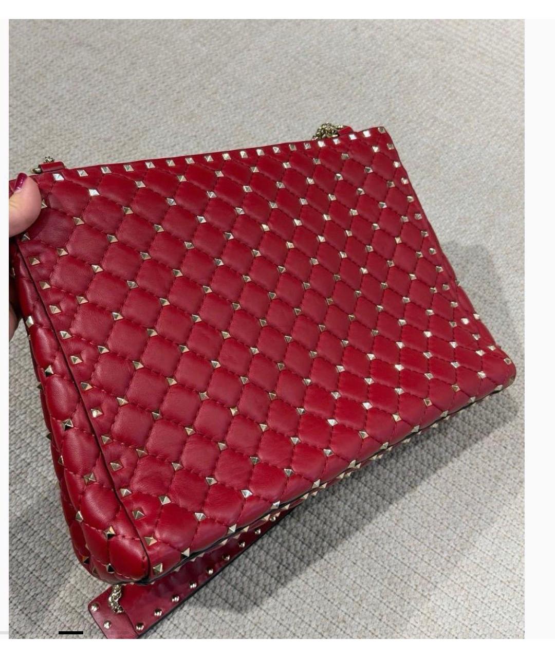 VALENTINO Красная кожаная сумка тоут, фото 3
