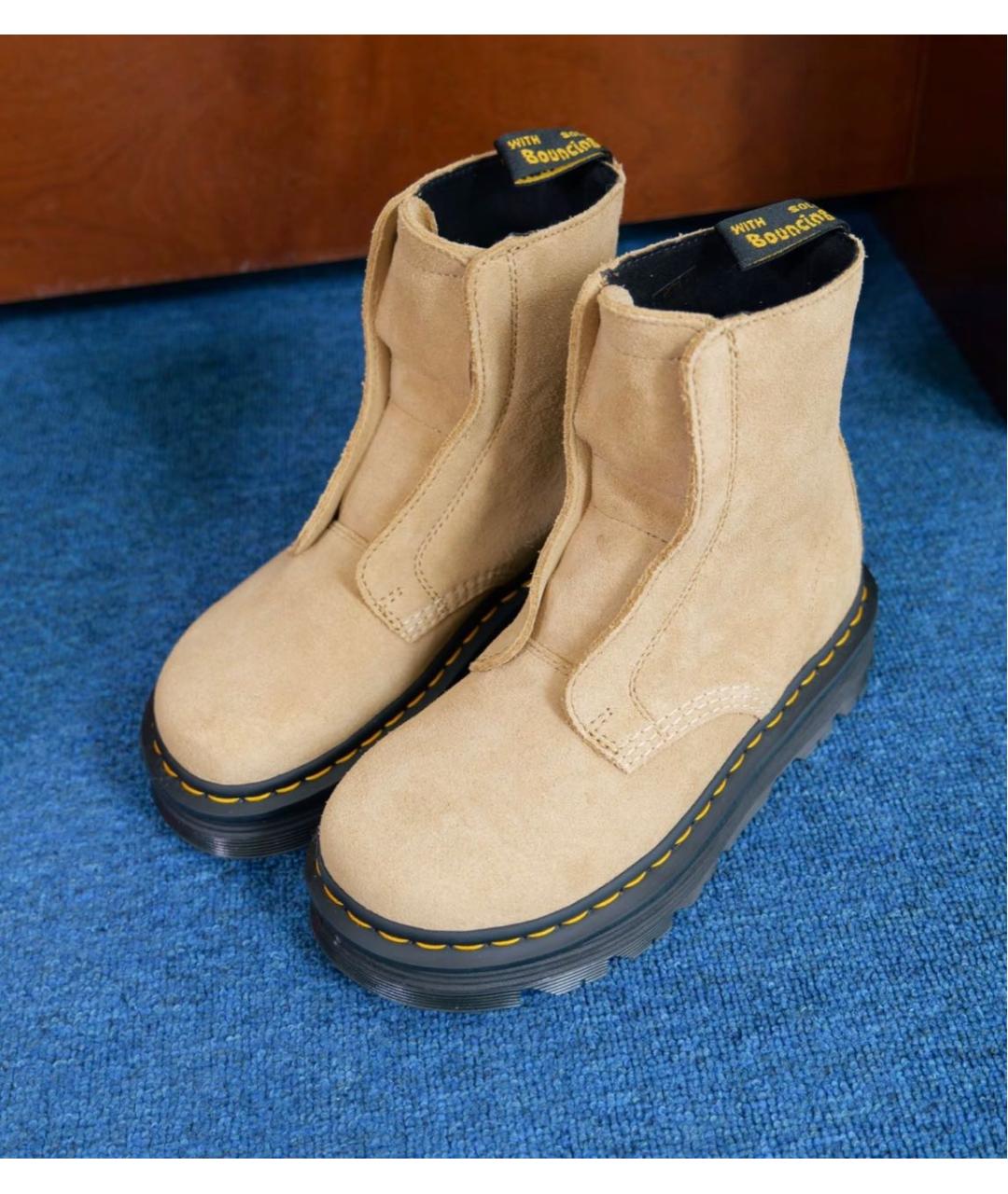 DR. MARTENS Бежевые замшевые ботинки, фото 4