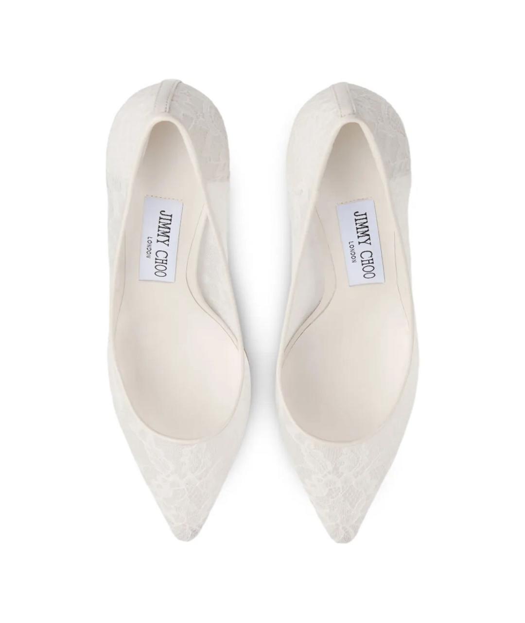 JIMMY CHOO Белые текстильные туфли, фото 3