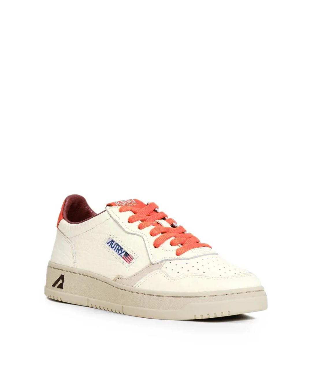 AUTRY Белые кожаные низкие кроссовки / кеды, фото 2