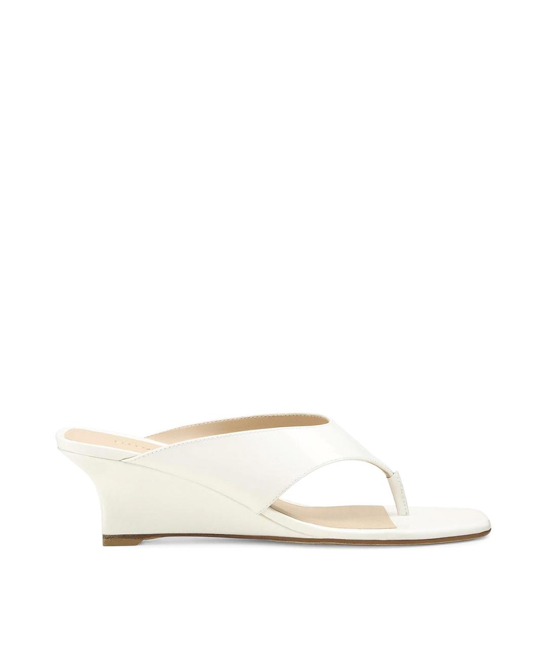 STUART WEITZMAN Белые кожаные мюли, фото 1