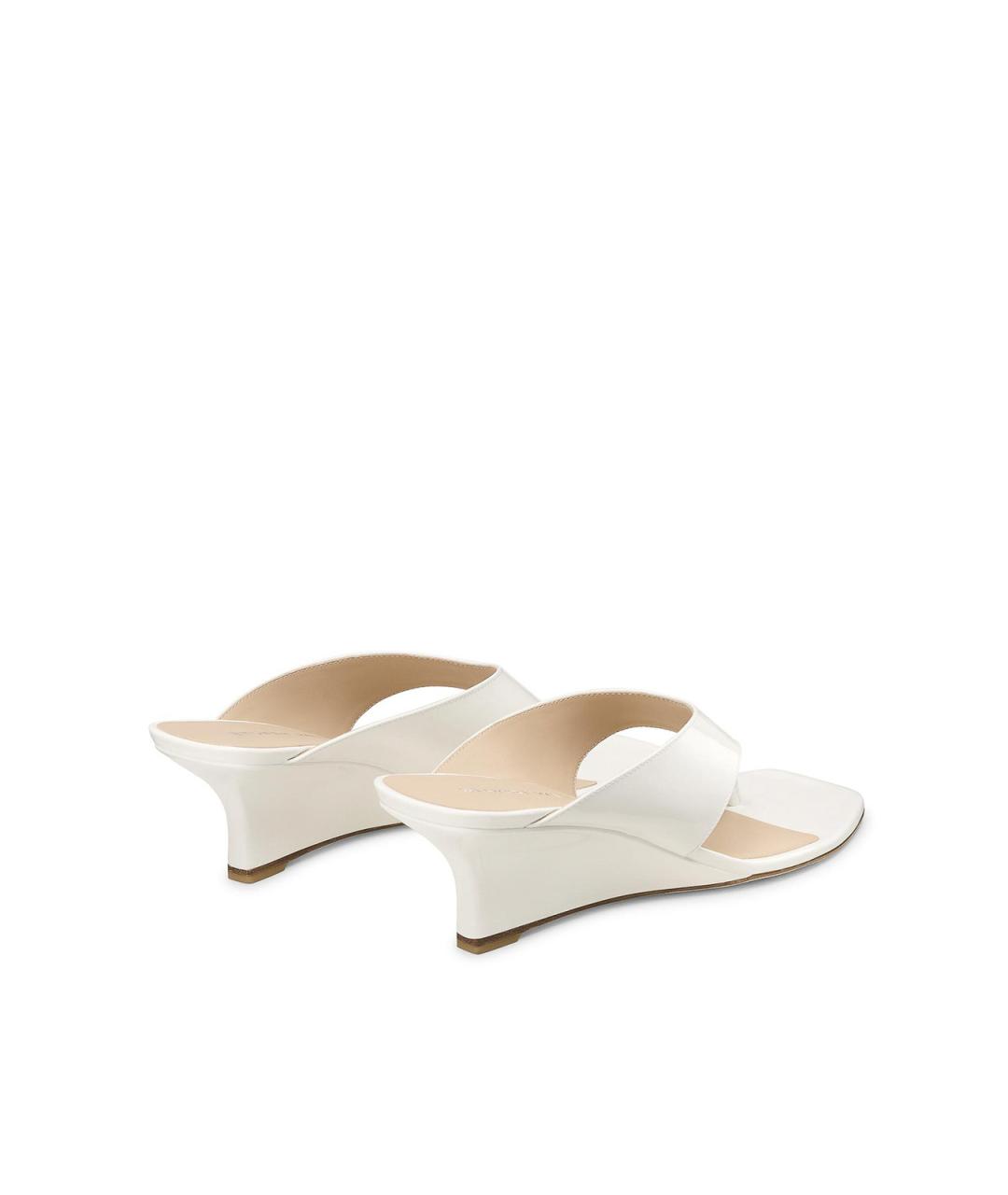 STUART WEITZMAN Белые кожаные мюли, фото 3