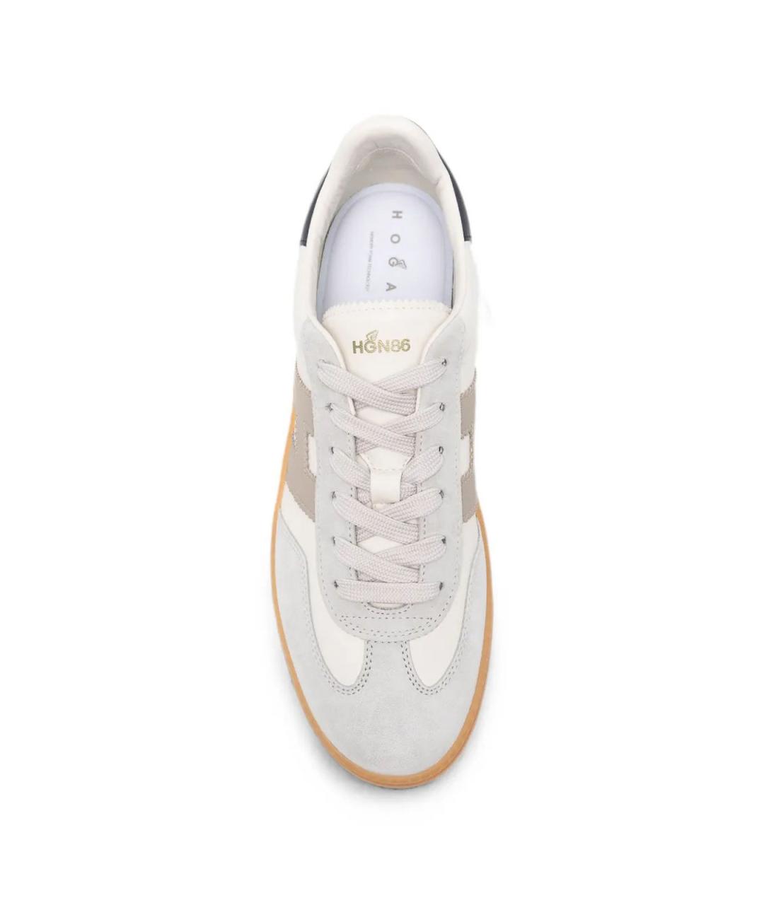 HOGAN Белые кожаные низкие кроссовки / кеды, фото 4
