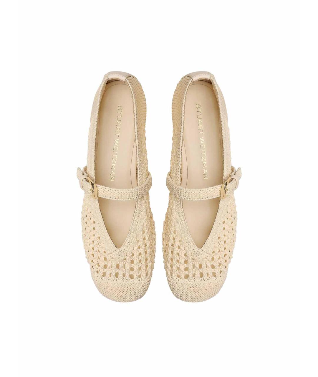 STUART WEITZMAN Бежевые текстильные балетки, фото 4