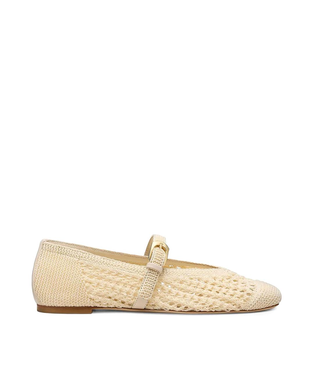 STUART WEITZMAN Бежевые текстильные балетки, фото 1