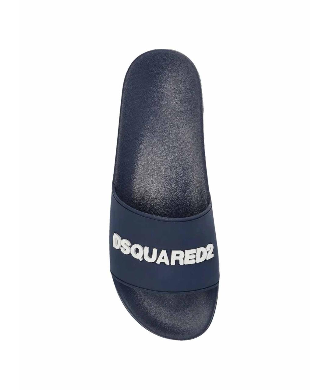 DSQUARED2 Синие резиновые шлепанцы, фото 2