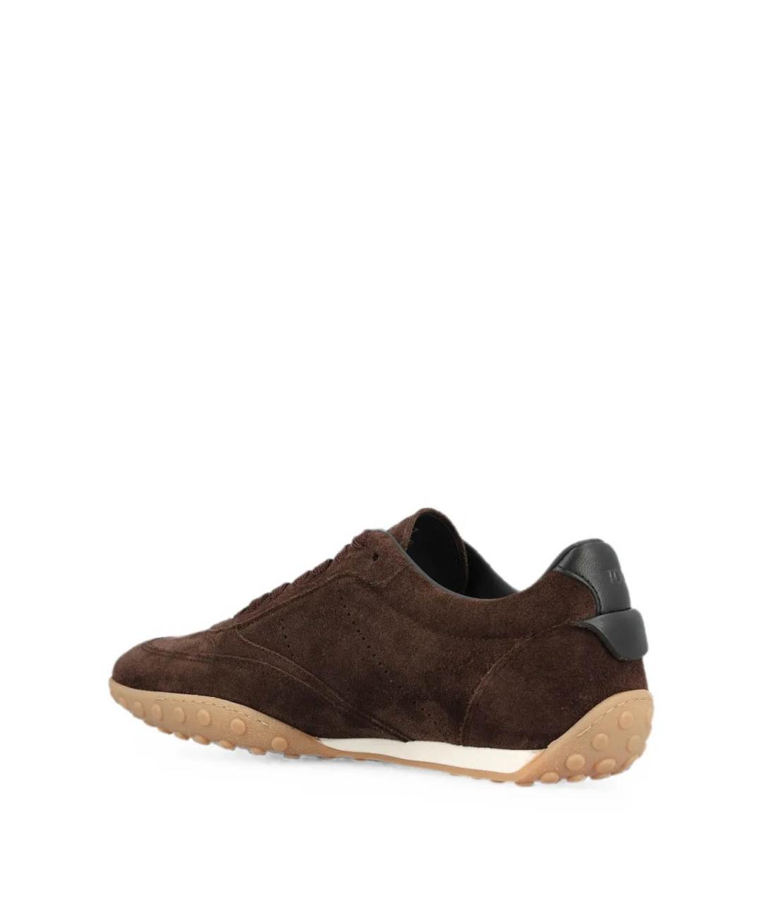 TOD'S Коричневые замшевые низкие кроссовки / кеды, фото 2