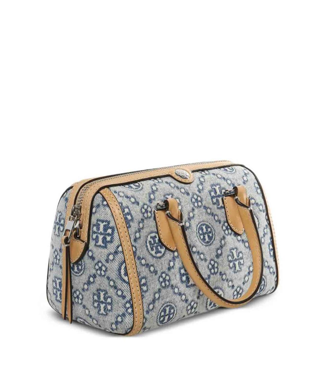 TORY BURCH Синяя тканевая сумка с короткими ручками, фото 2