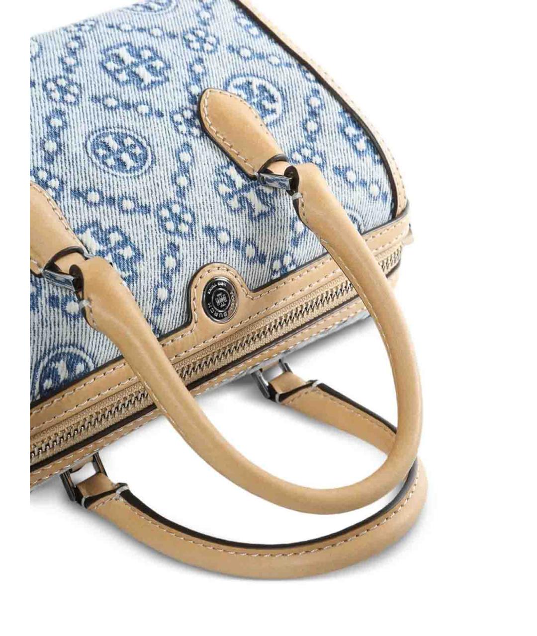 TORY BURCH Синяя тканевая сумка с короткими ручками, фото 3
