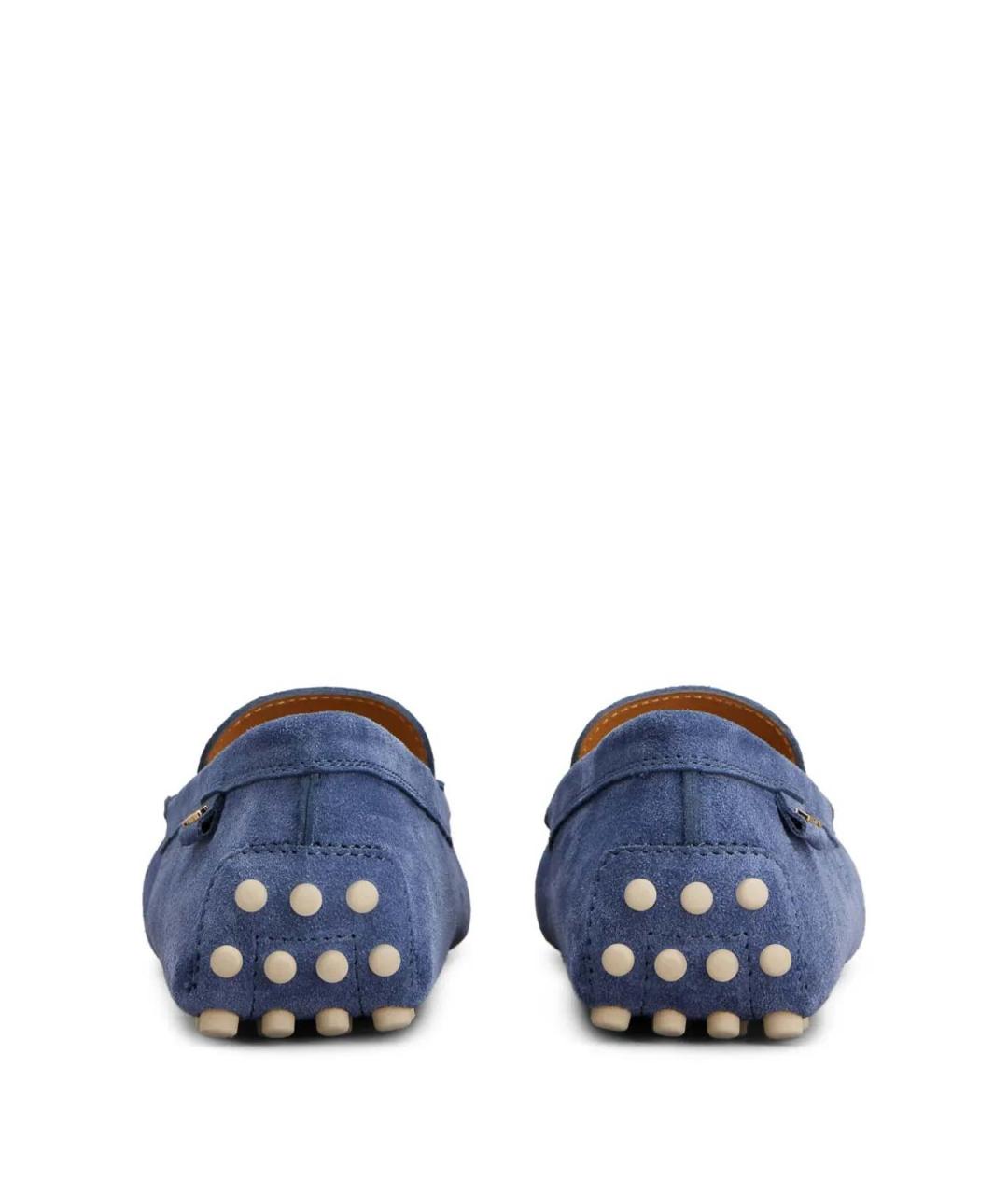 TOD'S Синие замшевые мокасины, фото 4